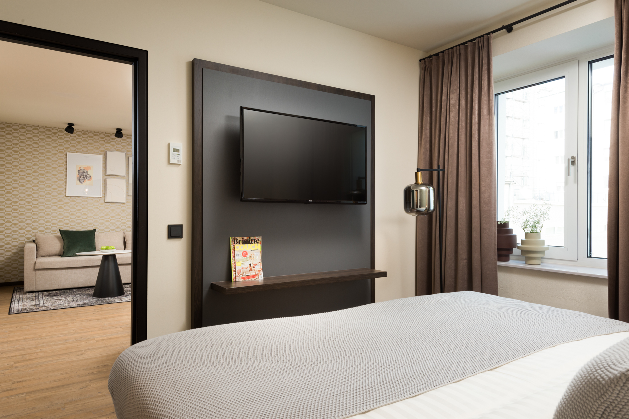 Comfortable and inviting bed at master Mirabell, perfect for a restful night.